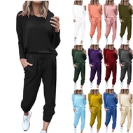 SHOPESSA Jogging Suits for Women 2 Piece Set Track Pant with Pockets Sweatshirt Pants Set Trendy Clo