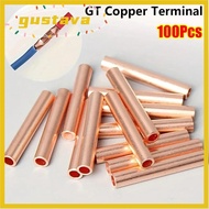 GUSTAVA 100Pcs GT Copper Terminal Connecting Tube, Hole Passing Cable Connector Kit Wire Terminal Cr