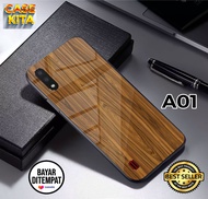 Case Samsung A01 casing hp Samsung A01 - Case Motif SERAT KAYU ( CASE KITA )- Pelindung Mika Hardcas