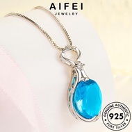 AIFEI JEWELRY Pendant Chain 純銀項鏈 925 Women Korean For Silver Perak Sterling Sapphire Rantai Temperament Leher Necklace Accessories Original Perempuan N1117