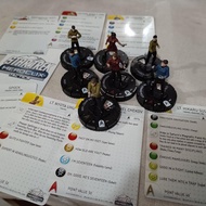SET - Star Trek Heroclix with cards Kirk, Spock, etc (7 figures + 8 cards)