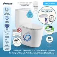 Domaco x Cassanova 1035 Triple Rimless Tornado Flushing w/ Nano & Anti-bacterial Coated Toilet Bowl