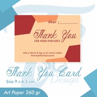 Print and Design Thank You Card size 9x6.5 cm - Custom Design - Online Shop