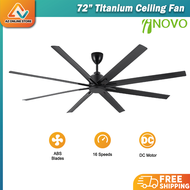 REGAIR INOVO Titanium 72 inches DC Motor Ceiling Fan 8 Blades DC Remote Control Ceiling Fan Kipas Si