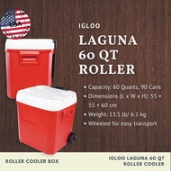 IGLOO LAGUNA 60 Qt Roller Cooler (Red)