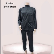 Baju Melayu Hitam Cekak Musang Dewasa by Lozira