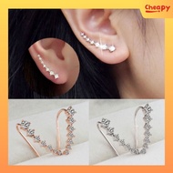 Korean Stud Earrings Japanese Style Zircoin 7 Diamonds