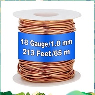 99.9% Dead Soft Copper Wire, 18 Gauge/ 1 mm Diameter, 213 Feet/ 65 M,