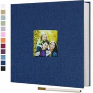 1ชิ้น มีกาวในตัว Photo Album ผ้าลินิน,ประกอบด้วย 40 หน้าเปล่าสำหรับภาพขนาด 3x5, 4x6, 5x7, 8x10, มาพร