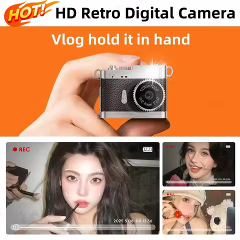 Mini 1080P HD Retro Digital Camera Pocket Cameras Photography Travel Selfie Entry-Level Small Mini C