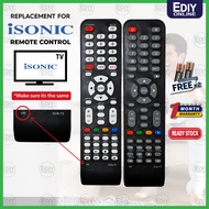 ⁠ 【𝐅𝐑𝐄𝐄 𝐁𝐀𝐓𝐓𝐄𝐑𝐘 𝐀𝐀𝐀𝐗𝟐】 REMOTE CONTROL FOR ⁠ISONIC SMART TV NETFLIX ICT-321 ICT-4010 ICT-5009 ICT-S55
