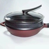 Omicko 32 cm Wok Pan Set + Steamer - Wok Pan, Non-Stick Steamer
