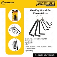 Powerhouse USA Allen Key Wrench 7pcs/Set – Hex Key Ring Set | PH-ALLEN KEY WRENCH