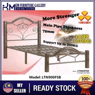 KM Furniture Gallery 3V Single Metal Bed Frame Super Base Heavy Duty Extra Strong (LTN900FSB)/ Katil