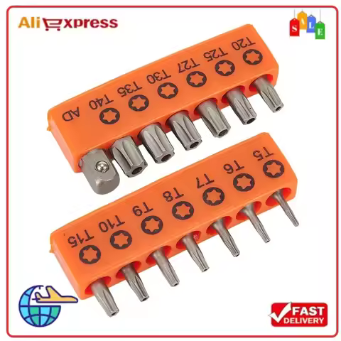 14pcs 25mm Torx Screwdriver Bits With Hole T5-T401/4 Inch Hex Shank Electric Screw Driver Star Bit S