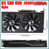 BIDUV RX580 8GB Graphics Video Card with Dual Fan Graphics Card GDDR5 256-Bit for PC Gaming GT610 1/