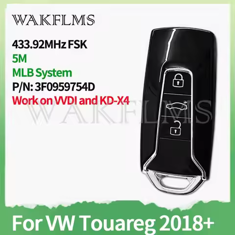 For VW Touareg 2018 2019 2020 2021 2022 2023 2024 Smart Car Remote Key Fob 433.92MHz 5M Chip MLB Sys
