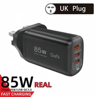 Real 85W GaN Quick Charger PD QC 3.0 USB Type-C Fast Charging Laptop Notebook Power Adapter for Ipho