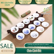 9 Models of Canh Duc Porcelain Cups - Gourd Shape