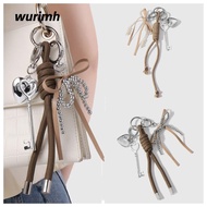 WURIMH924YYI Key Chain Holder, Diy  Bow Heart Leather Keychain, Cute Y2K Bag Purse Decor Women