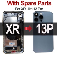 For XR like 13 Pro Housing iPhone XR Housing To 13 Pro Back Cover Case Fully Compatible With iPhone XR Spare Repair Parts Housi