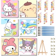 nekpiahu 6 Pack Cartoon Paint by Numbers for Kids with Framed Canvas-Cartoon Paint by Numbers for Ki