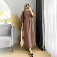 Kaftan Modern Long dress with 3/4 Airflow Cringkle Busui Hands Long Gamis Dress By RUBABA