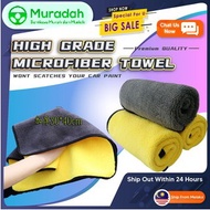 [READYSTOCK]CAR MICROFIBER TOWEL WITH EXTRA THICK 30X40CM Super Absorbent High Cleaning Power SOFT