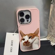 Fun Cat Pattern Phone Case Compatible for IPhone 15 14 13 12 11 Pro Max Xr X Xs Max 7 8 SE 2020 Metal Lens Protector Shockproof Soft Silicone Back Cover