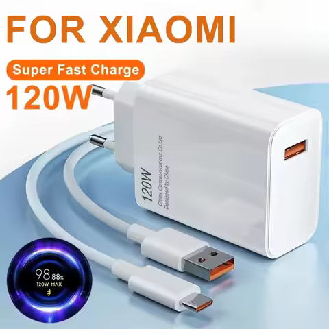 120w Ultra Fast Charger For Xiaomi 11 12 13 14 Redmi Note 11T 12T 13 Pro POCO X4 X5 6A Type-C USB Tu