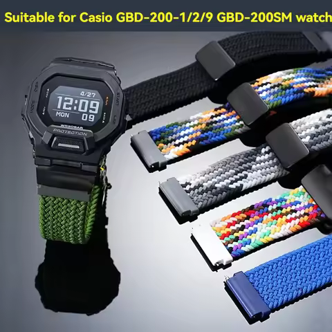 for Casio GBD-200-1/2/9 GBD-200SM Refit modified magnetic nylon woven watch strap Accessories Waterp