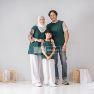 Kaos Keluarga - Baju Couple Family set -  Baju Atasan Polos Oversize Sarimbit Cemara Senada Series