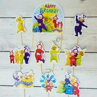 topper toper hiasan kue cake ulang tahun happy birthday karakter teletabis teletubbies teletubis