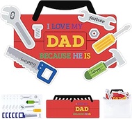 WATINC Father’s Day Greeting Card - 24Pcs I Love My Dad Because Craft Gift with Envelope, Make Your