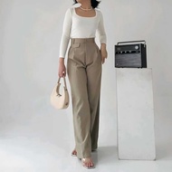 ORO PANTS-LOOSE PANTS Women's Anti-Wrinkle Trousers Women's Highwaist Culottes Pants Fall Material H