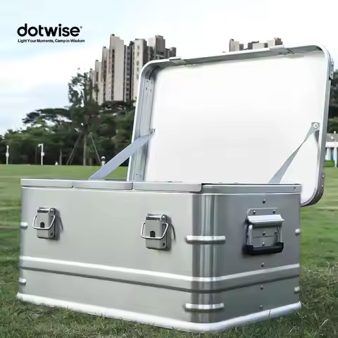 DOTWISE Outdoor Storage Box 30-80L Large Capacity Aluminum Alloy Box For Camping Picnics Travel Home
