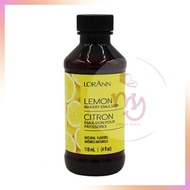 LORANN Lemon Bakery Emulsion กลิ่นเลมอน 4 Oz. (118 ml)  จำนวน 1 ขวด  กลิ่นผสมขนม วัตถุแต่งกลิ่นสังเคราะห์  กลิ่นผสมอาหาร