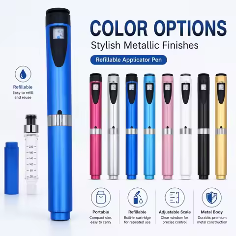 V2 Metal Reusable Injection Pen Dosage Control 3ml Adjustable Metal Injection Pen Anti Wrinkle Beaut