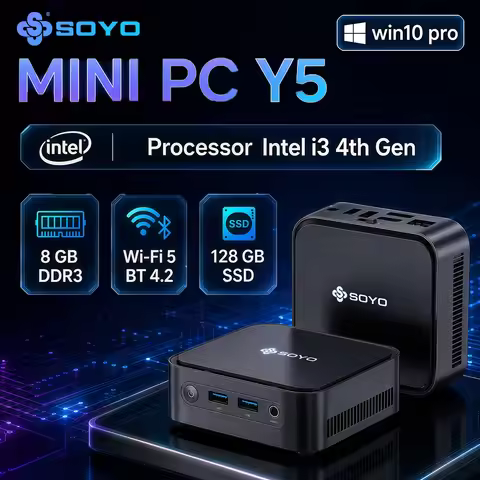 SOYO Mini PC Y5 Intel Core I3 4030U 8GB RAM 128GB ROM Windows 10 Pro WiFi BT4.2 Desktop Computer 22N