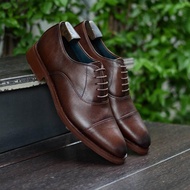 502-1 👞 Oxford Mocha Painted Oxford Shoe รองเท้า oxford ชาย หนังวัวแท้ อัพลุคของคุณด้วยรองเท้าหนังด