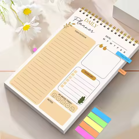 Daily Planner Notebook with Hourly Schedule, the Perfect Office Supplies, with Attached Color Index
