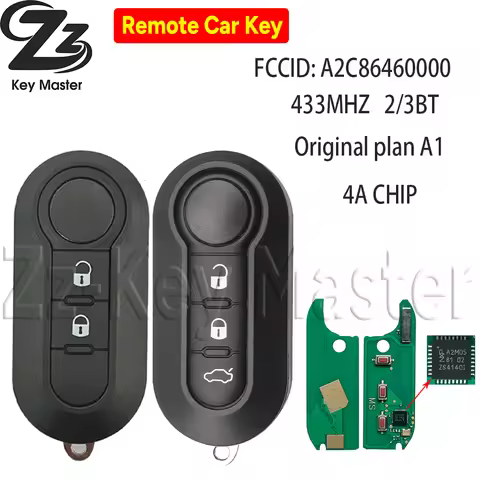 Zz-KeyMaster Store PN A2C86460000 4A Chip 433.92MHz for Fiat STRADA MOBI UNO FIORINO E MAIS 2/3 Butt