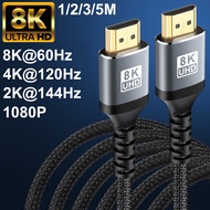 1/2/3/5/M Nylon Braid 8K@60Hz HDMI To HDMI 2.1 Male Audio Video Cable 48Gbpsfor Laptop PC Computer Monitor Camera HDTV PS4