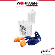 WORKSafe Safety Tri-Flange Earplugs, Anti Noise Earplug Corded in Box with Chain, SNR 31DB, NRR 25DB - Orange/Blue