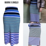 Marni x Uniqlo กระโปรงทรงสอบลายทางสีโทนสดใส 