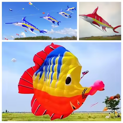 Large 7m swordfish kites flying outdoor toys kite reel for adults 3d kite factory parafoil Marlin Bl