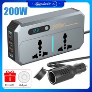 LST 200W Car Inverter DC 12V/24V to AC 220V Power Inverters for Vehicles with PD 30W TYPE-C Dual USB Ports and QC3.0 Fast Charging Ports Car Charger Adapter