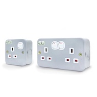 (SIRIM) HEAVY DUTY Extension (Pure Copper) 1.5MM 70/076 40/076 3core Wire 2 Gang Socket with SIRIM P