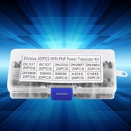 tomobetter-MY Taruor Transistor Assortment 200pcs 10 Values Including BC337 BC327 2N2222 for Electro