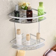 SIKU [GK] EMD777 2 Tier Aluminum Angled Bathroom Corner Shelf Kitchen Soap Shampoo Holder Multi-Purp
